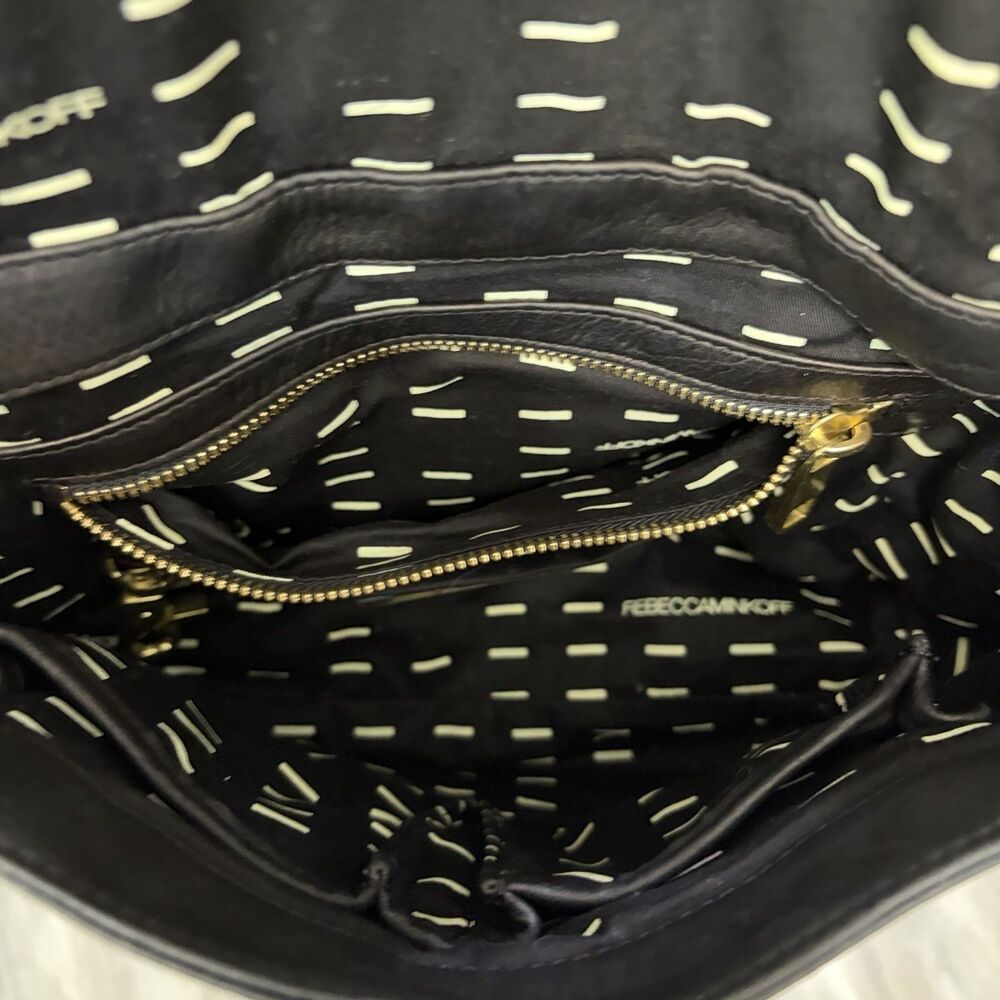 Rebecca Minkoff Beloved Mini Crossbody Bag Black Leather Gold Stud Vintage -FLAW - Picture 7 of 11